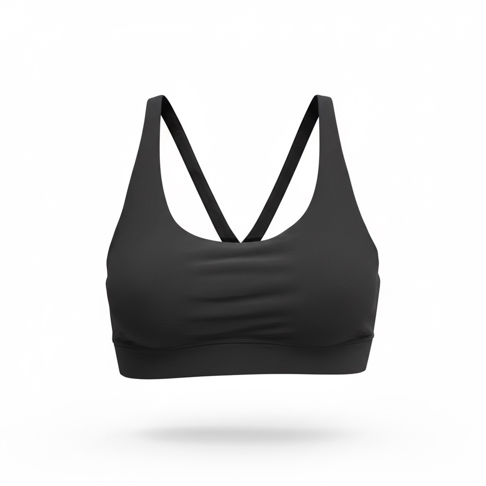 Meshki Black Seamless Cross-Back Sports Bra
